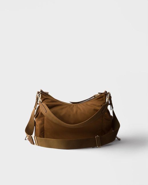 Prada Brown Explore Large Re-Nylon And Leather Bag