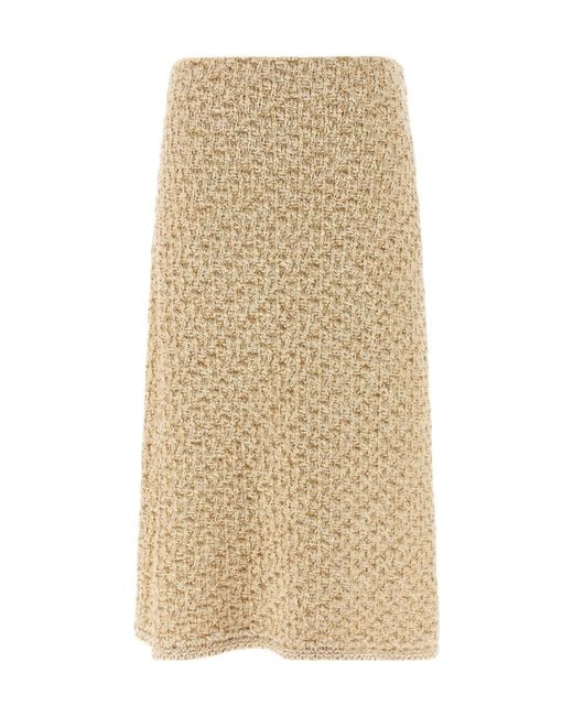 Fabiana Filippi Natural Tweed Midi Skirt