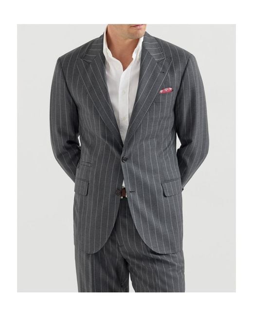 Brunello Cucinelli Gray Long-Sleeved Suit Jacket for men