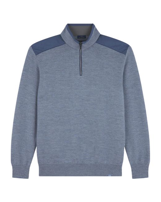Paul & Shark Blue Wool Half-Zip Sweater for men