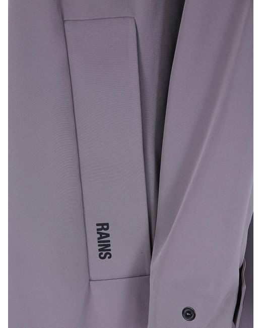 Rains Purple Long-Sleeved Trench Coat