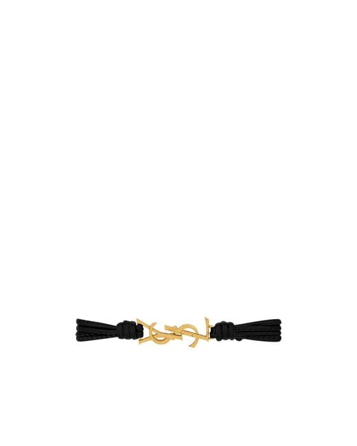 Saint Laurent White Cassandre Multi-Stand Bracelet