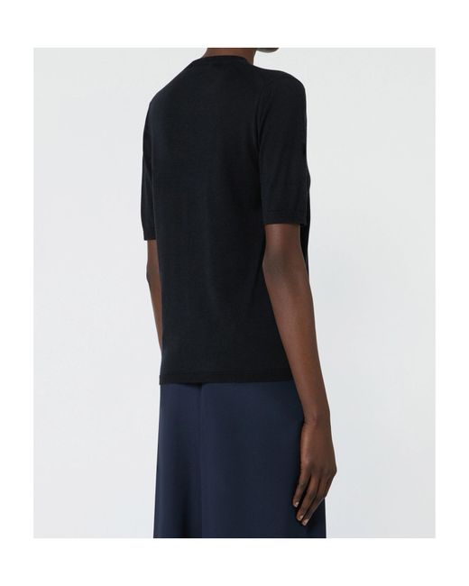 Max Mara Black Short-Sleeved Knitted Top