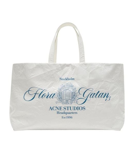 Acne Metallic Leather Tote With Logo