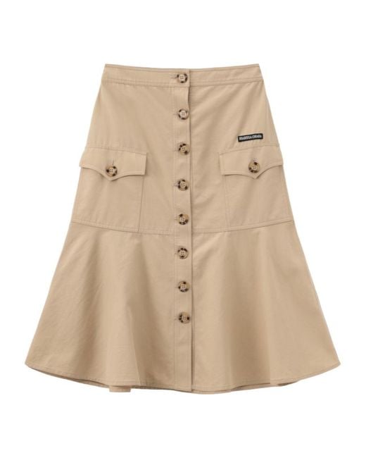 Marissa Chiara Natural Single-Breasted Skirt