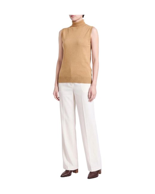 Sportmax Natural Turtleneck Virgin Wool