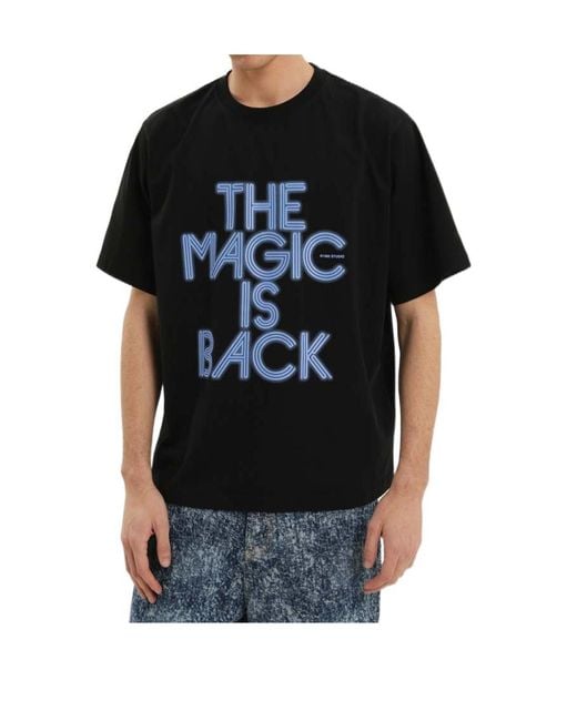 1989 STUDIO Black Slogan Print T-Shirt for men