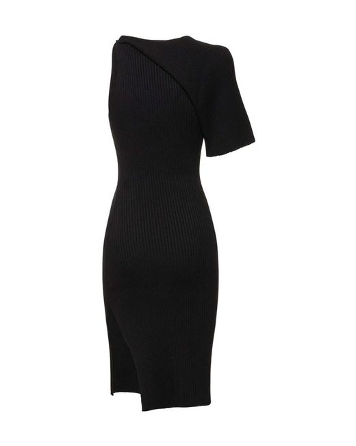 Courreges Black Asymmetrical Dress