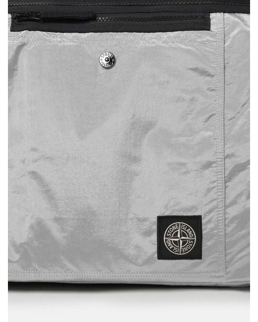 Stone Island Gray Removable Strap Duffle Bag for men