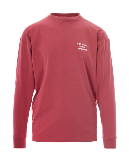 Drole de Monsieur Red Long-Sleeves T-Shirt for men
