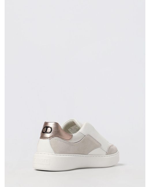 Twinset White Zip-Detail Sneakers