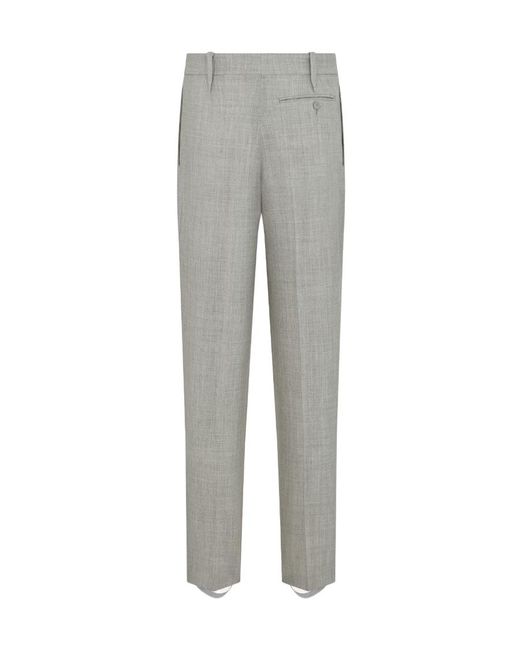 Dior Gray Homme Straight Leg Pleated Pants for men