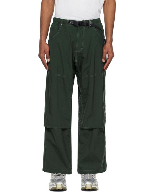 And Wander Green X Gramicci Nylon Double Knee Pants for men