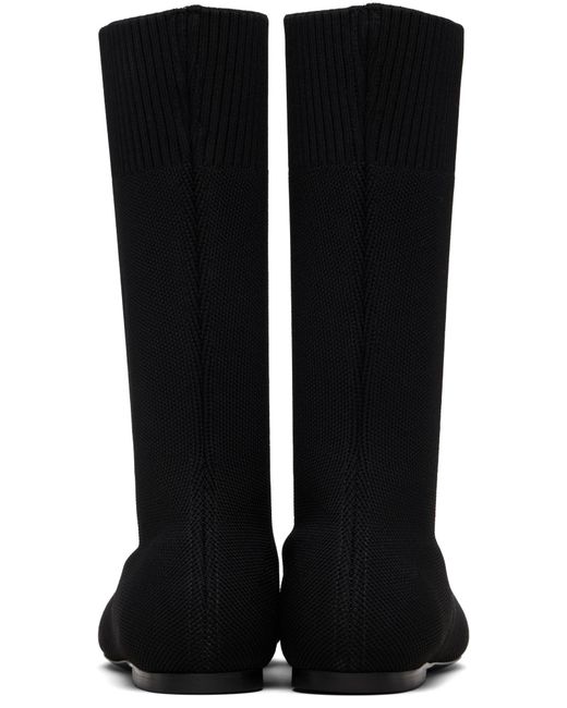 Totême Black Totême Knitted Sock Ankle Boots
