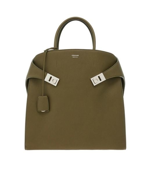 Ferragamo Green Hug Tote Bag for men