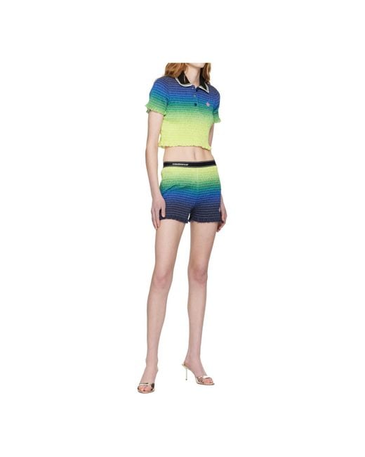 Casablanca Blue Knitted Gradient Polo Shirt