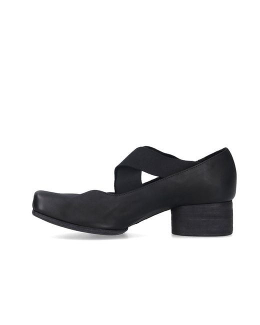 Uma Wang Black Logo Square Toe Heels