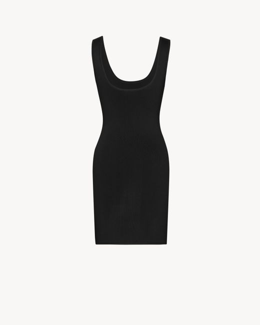 Saint Laurent Black Robe Courte Débardeur En Maille