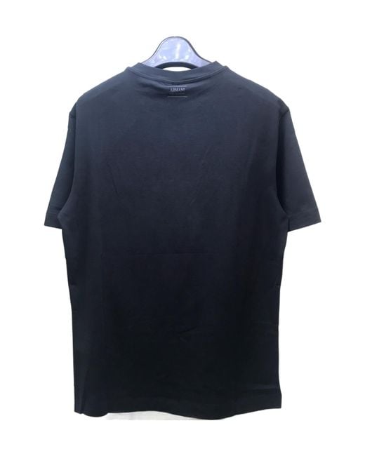Armani Collezioni Blue Logo Details Short-Sleeved T-Shirt for men