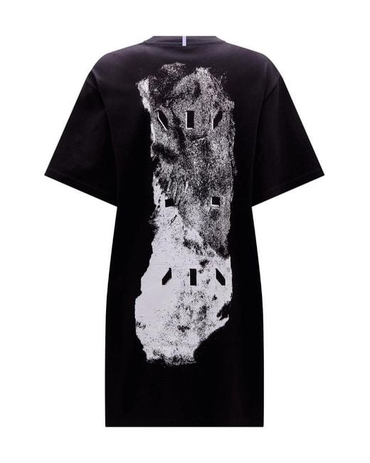 McQ Alexander McQueen Black Round-Collar Short-Sleeve Dress
