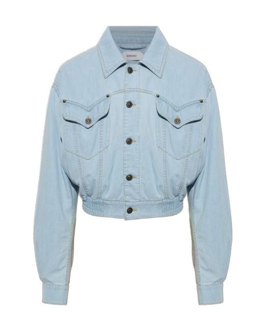 Versace Blue Long-Sleeved Denim Jacket