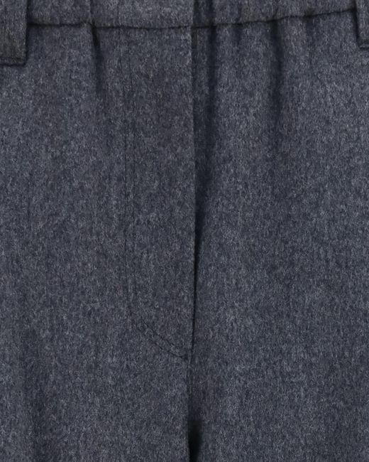 Brunello Cucinelli Blue Mid-Waisted Tapered Leg Trousers