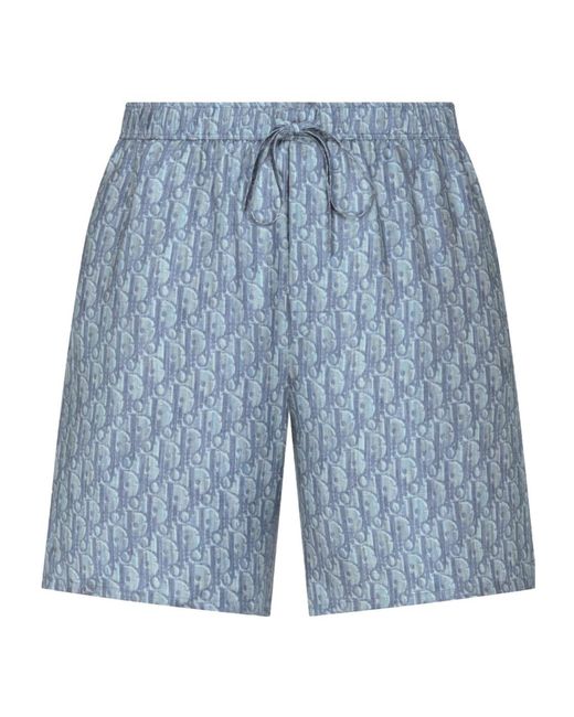 Dior Blue Oblique Shorts for men