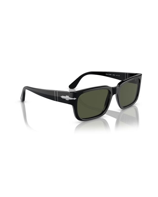 Persol Black Rectangular Frame Sunglasses for men