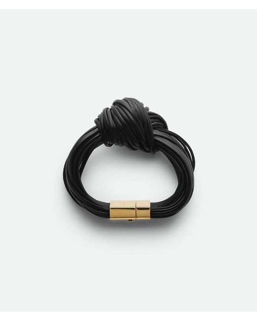 Bottega Veneta Black Knot Leather Bracelet