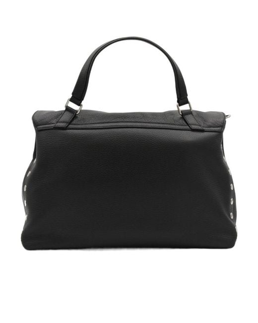 Zanellato Black Postina Daily Twist-Lock Medium Tote Bag