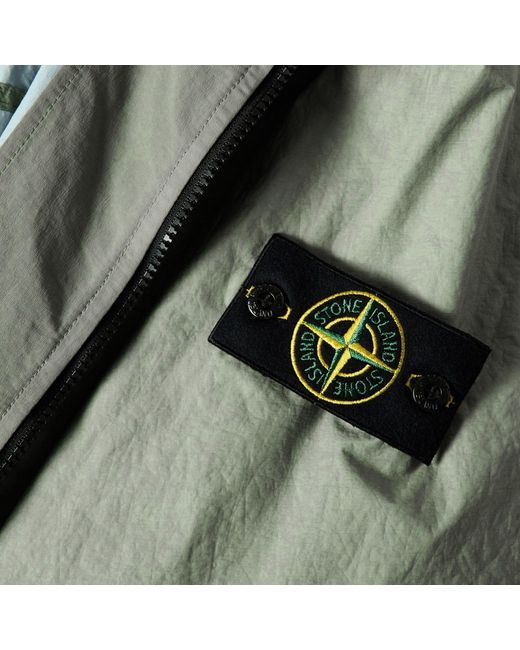 Stone Island Green Windproof Long Coat for men