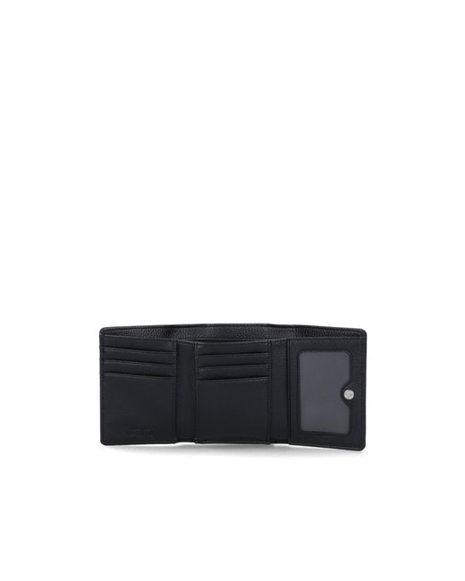 Vivienne Westwood Black Logo Engraved Wallets