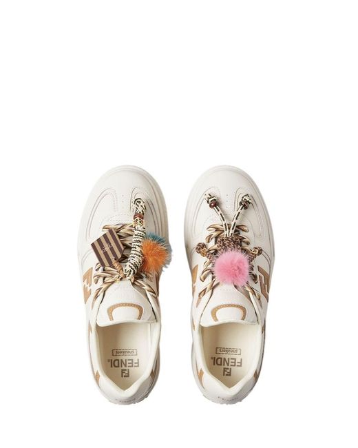 Fendi Natural Match Lace-Up Sneaker With 50Mm Heel Height
