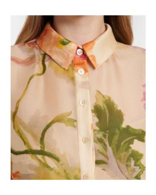 Carolina Herrera Multicolor Belted Floral Silk Shirt Dress
