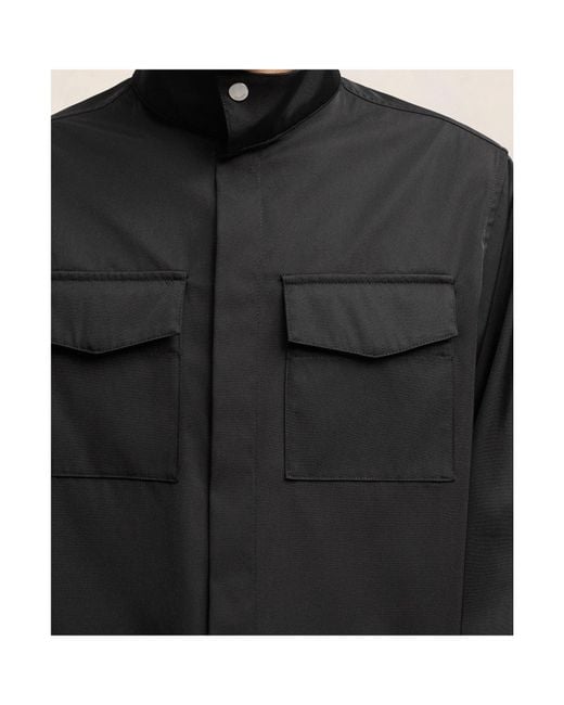 AMI Black High Collar Shirt for men