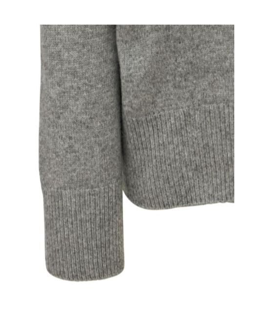 The Row Gray High-Necked Wool Knitted Pullover
