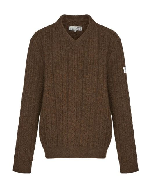 MM6 by Maison Margiela Brown V-Neck Knitwear
