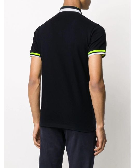 Emporio Armani Black Tri-Stripe Polo Shirt for men