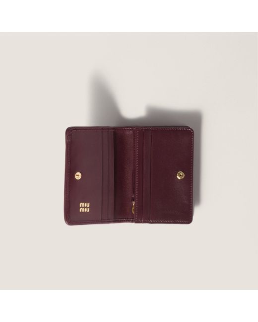Miu Miu Purple Small Matelassé Nappa Leather Wallet
