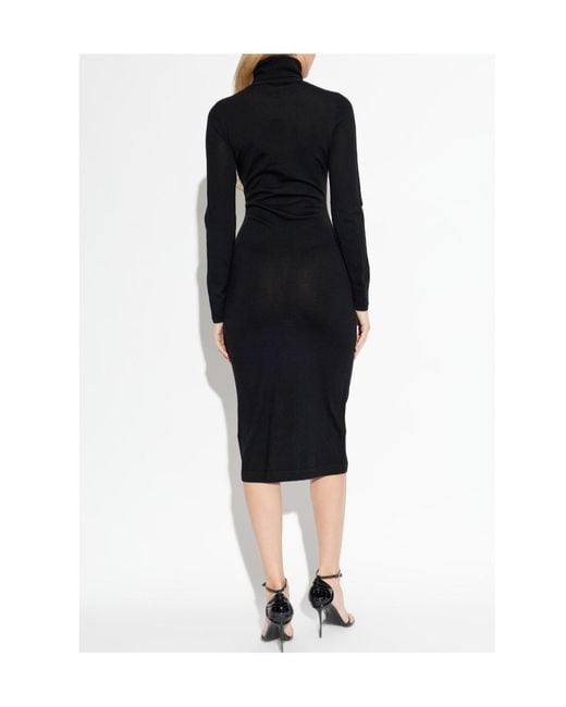 DIESEL Black M-Alinesa Turtleneck Knitted Midi Dress