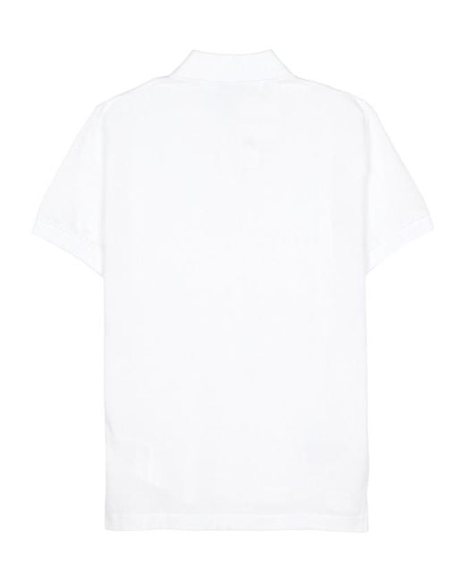 COMME DES GARÇONS PLAY White Logo-Appliqué Cotton Polo Shirt for men