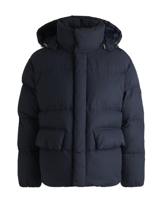 Boss Blue Casual Hooded Down Jacket for men