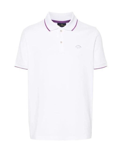 Paul & Shark White Tipped Piqué Polo Shirt for men