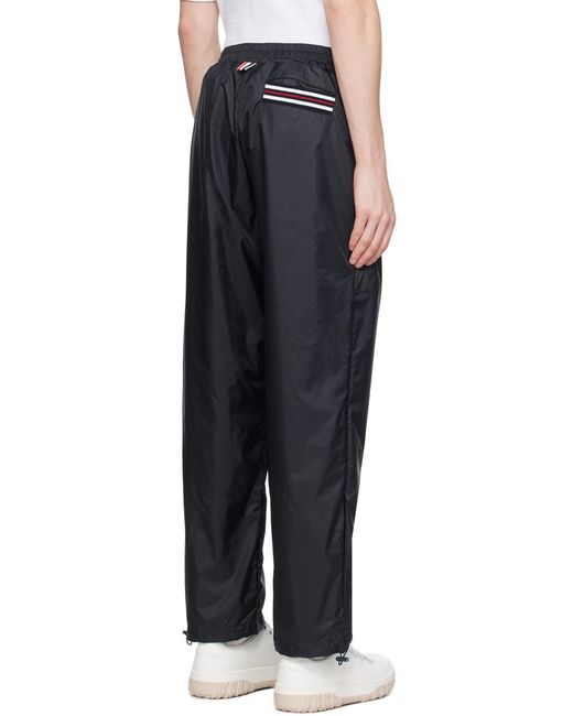 Thom Browne Black Logo Patch Drawstring Pants for men