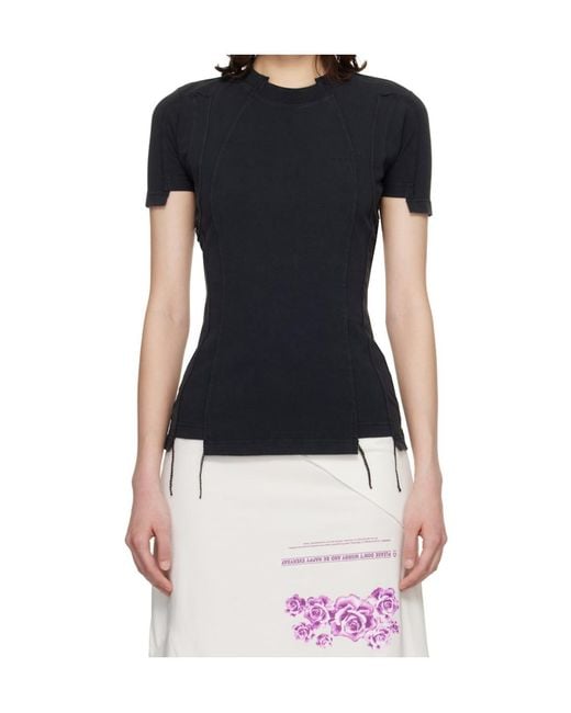 Vetements Black Embroidered Logo Short-Sleeve T-Shirt