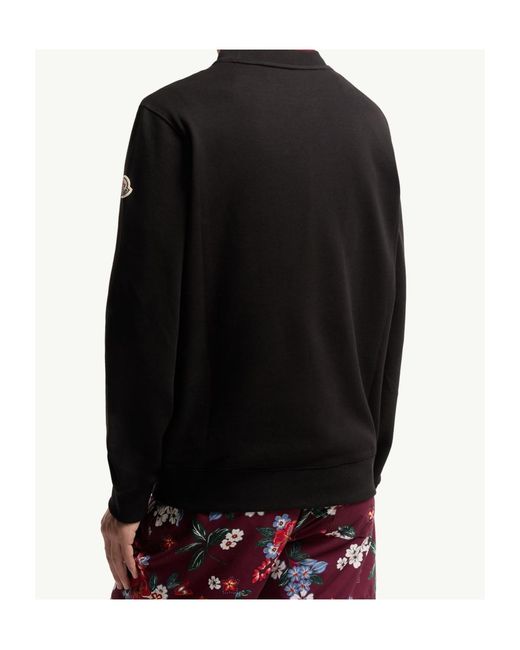 Moncler Black Sweatshirt With Logo for men