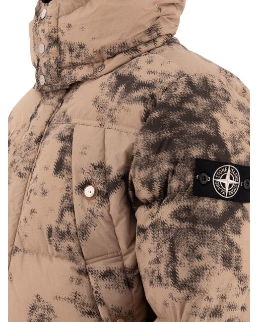 Stone Island Brown Termo Reactive Down Jacket for men