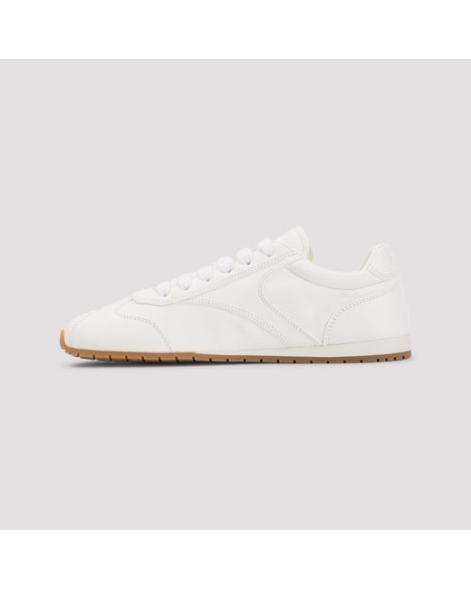 Prada White Logo-Printed Lace-Up Sneakers