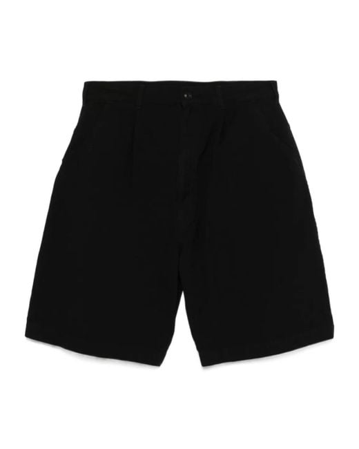 Junya Watanabe Black Pleated Bermuda Shorts for men