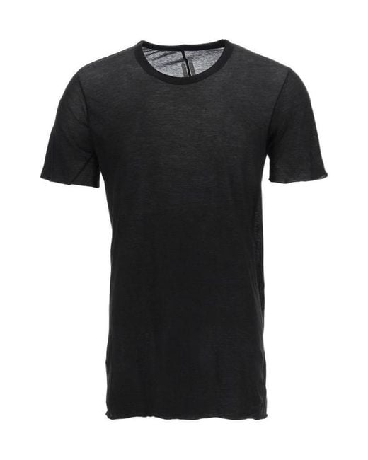 Rick Owens Black Crewneck Slim Fit T-Shirt for men